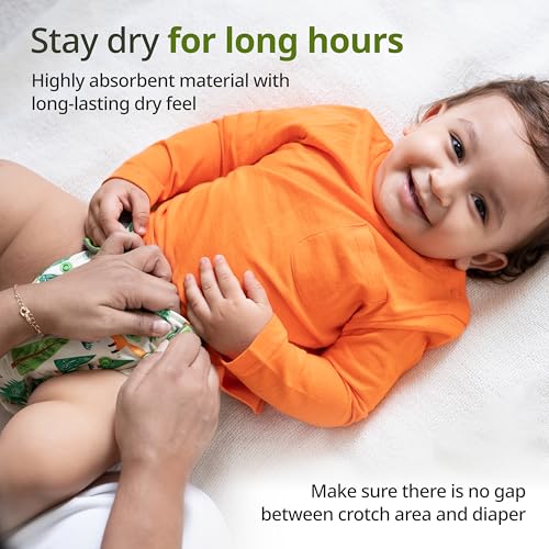 Image of LuvLap Reusable Baby Cloth Diapers Combo Pack of 10 (5 Shell + 5 Pads) Double Leak Guard, High Absorption, Stain-Proof Comfort & Protection, 3m+, Rash Free, Adjustable Waist & Height with Snap Buttons