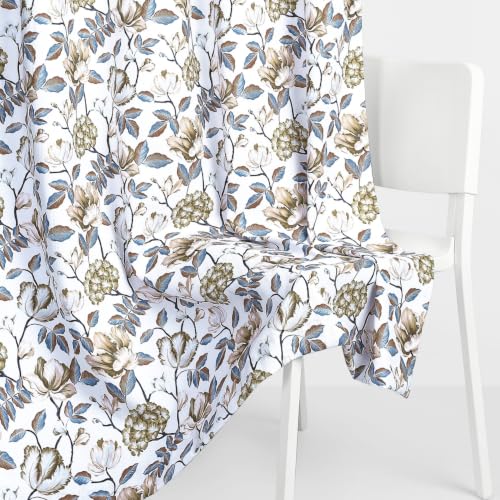 Image of haus & kinder Digital Printed Cotton Window Curtain 5 Feet Long Pack of 2 Window Curtains, 5 Feet Curtain for Window (Earthy Bloom, Multicolor 130x152 CM)