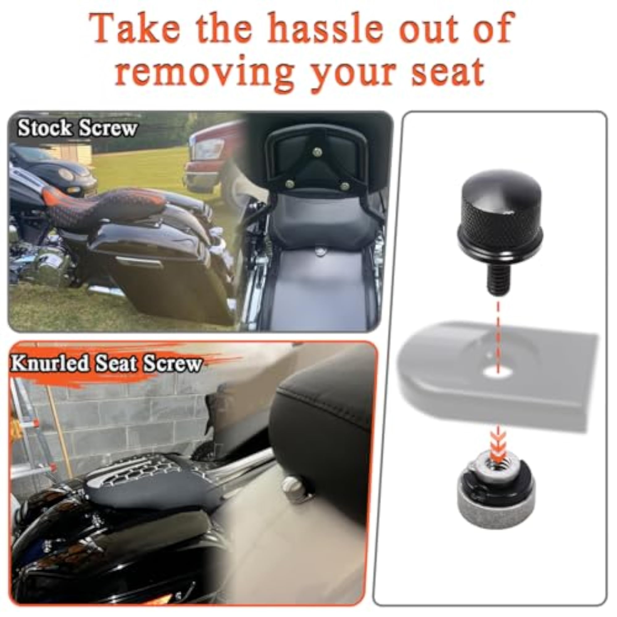 Quick-Release Fender Seat Hardware Kit for Harley Bikes