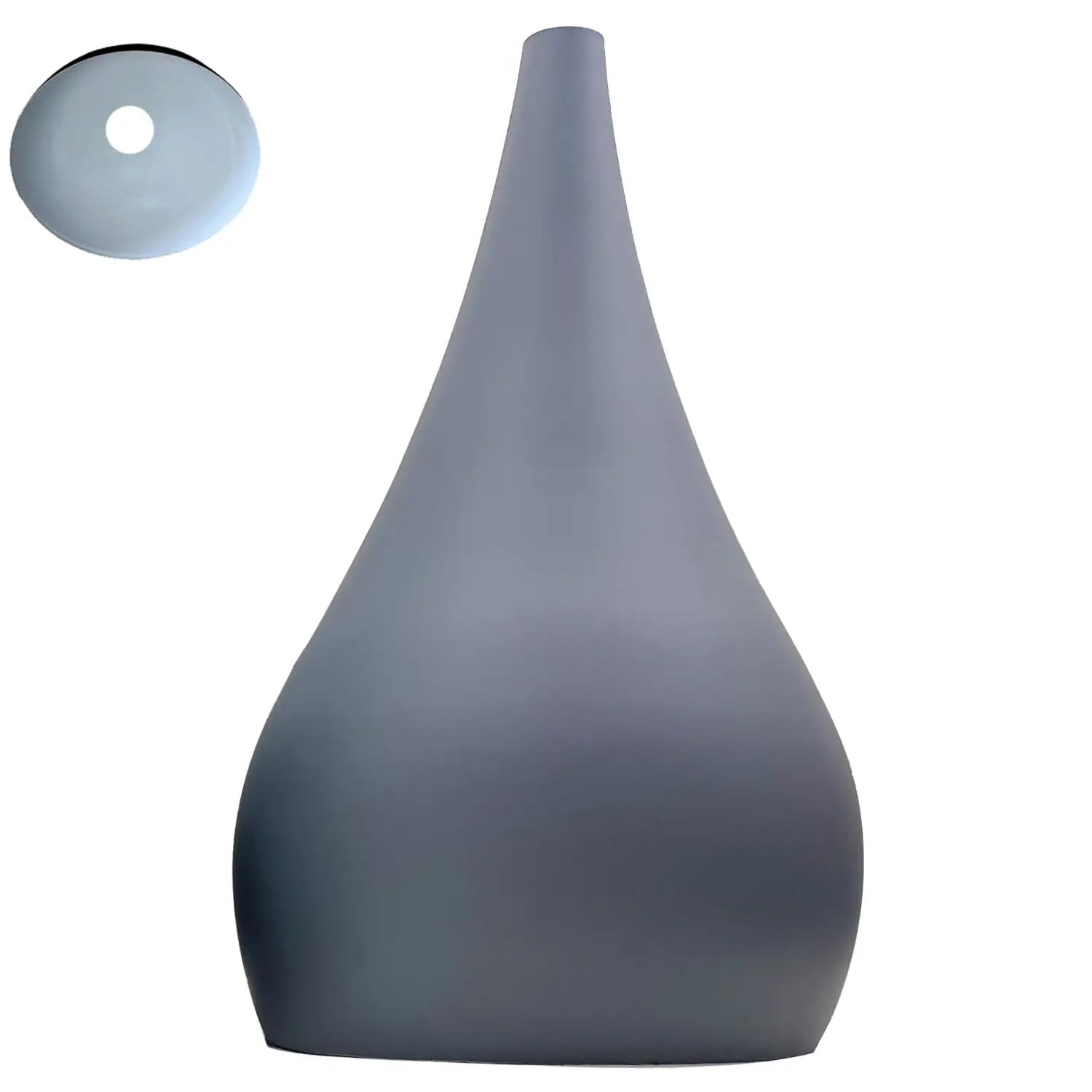 LEDSone Industrial Vintage Metal 16cm Tear Drop Light Shade for Pendant Ceiling Farmhouse Light Fixture DIY Modern Metal Shades and Hanging Decorative Lamp Shade (Grey, 1 Pack)
