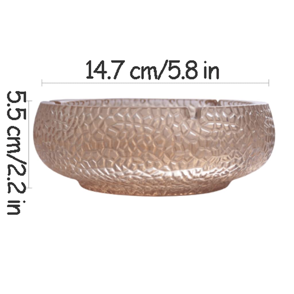 sdneNest Bellissimo posacenere in vetro per ghiaccio e crepe, posacenere da scrivania per fumare, posacenere moderno per la casa, portatile, multicolore, grande, pratico, trasparente