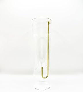 PMC Legacy Co. Brass Incense Stick Holder with Detachable Cylindrical Glass Ash Catcher: Minimalist Home Decor Piece for Relaxation, Meditation, Aromatherapy, and Modern Aesthetics