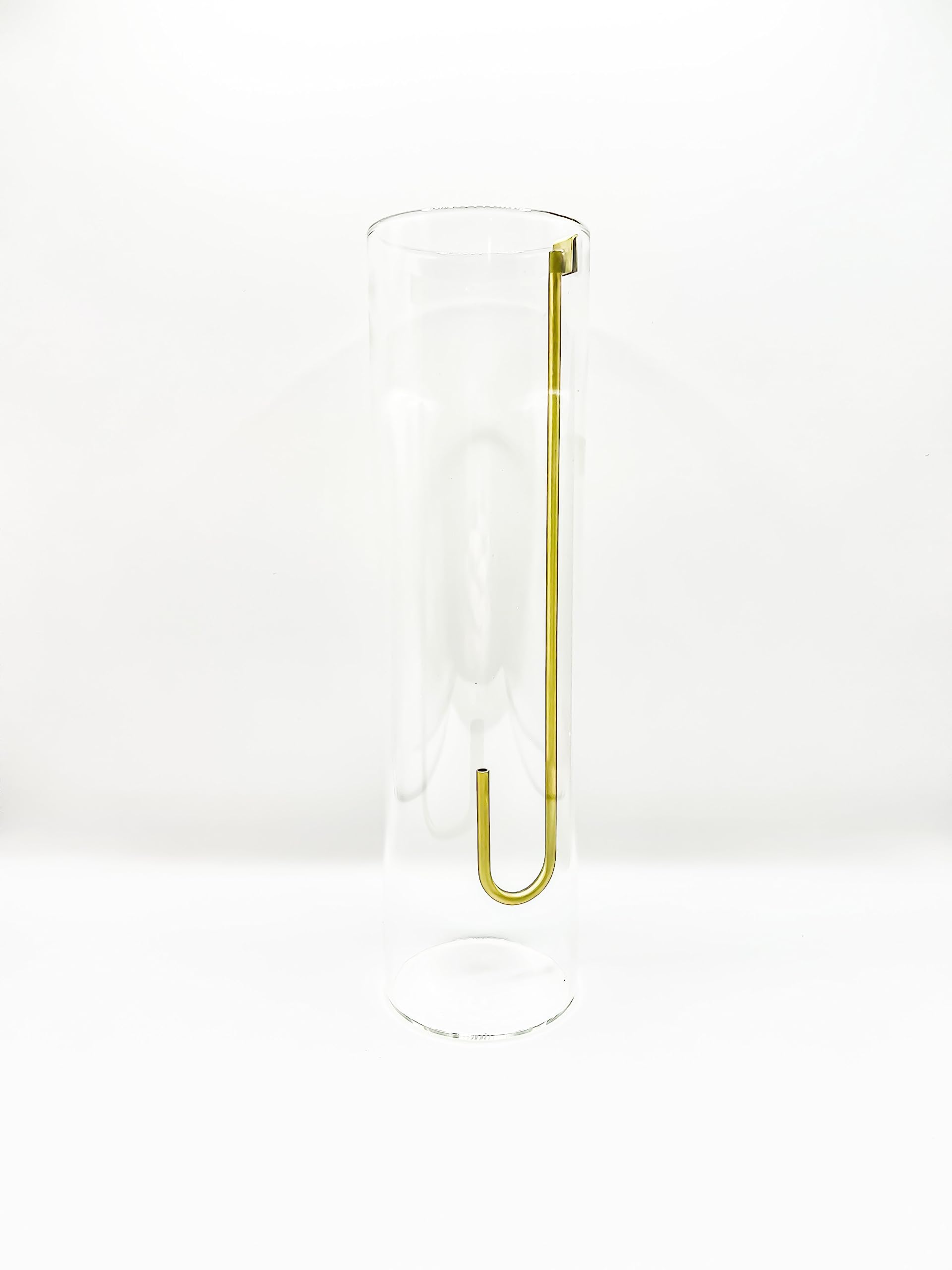 PMC Legacy Co. Brass Incense Stick Holder with Detachable Cylindrical Glass Ash Catcher: Minimalist Home Decor Piece for Relaxation, Meditation, Aromatherapy, and Modern Aesthetics