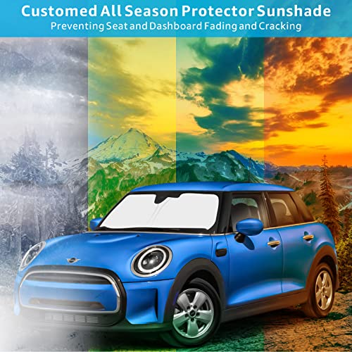 Proadsy Front Windshield Sun Shade Foldable Sunshade Protector Custom Fit 2015-2022 2023 Mini Cooper, Cooper S, Hardtop 4 Door Accessories 2023 Upgrade #TOP6