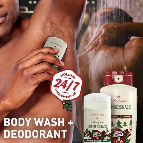 Old Spice Aluminum Free Deodorant for Men, Holidudes Limited Edition, 24/7 Holiday Freshness, Odor Protection, Stocking Stuffer, Lumbersnack with Fresh Pine Scent, 3.0 oz image 3