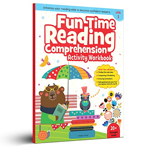 Image of Fun Time Reading Comprehension Workbook: Level 1 | Activity Book for Kids | Ages 6-8 | Build Reading Skills with Engaging Exercises