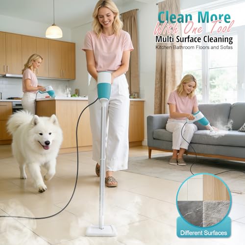 Steam Mop, Handheld Steam Cleaner with Rotating Scrub Brush & Detachable Steam Mops for Floor Cleaning, Refill Anytime, 10-in-1 Multi-purpose Steam Cleaner for Home, Tile, Grout, Furniture — view 6