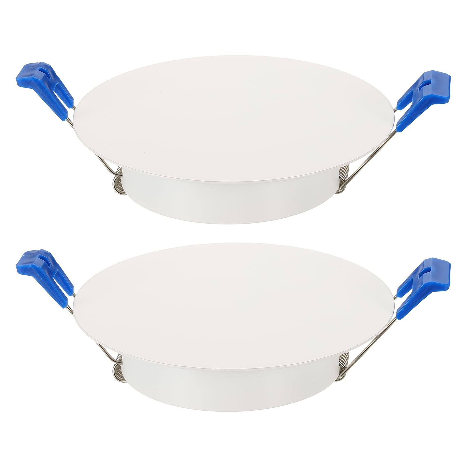 sourcing map 2Pcs 110mm/4.3" Round Ceiling Cover Plate, Downlight Hole Speaker Wall Hole Spring-Lock Decorative Steel Trim Cap Access Panel for 3.1-3.5" Ceiling or Drywall Openings, Matte White