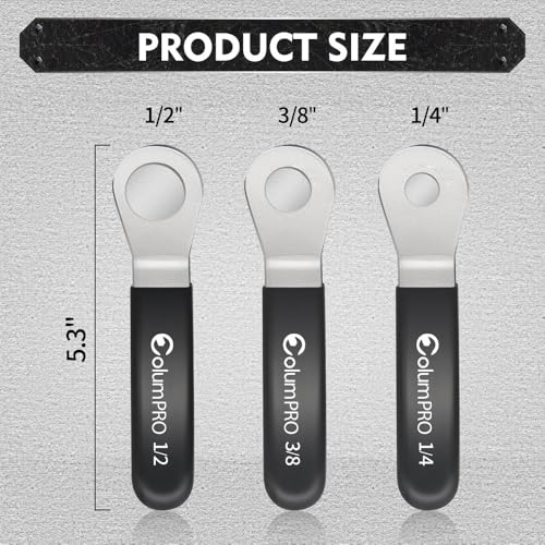 Image of 3PCS Low Profile Socket Lever, 1 /4 inch, 3 /8 inch and 1 /2 inch Drive Breaker Bar, Extra Low Profile Stubby Wrenches Set, Non-Ratcheting, Great for Boats, RV, Off Road Vehicle
