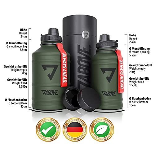 ABOVE. Trinkflasche Edelstahl 1,3L - 2,2L I Extra Trinkverschluss I Water Jug BPA Frei I Trinkflasche 2L auslaufsicher… - Image 3