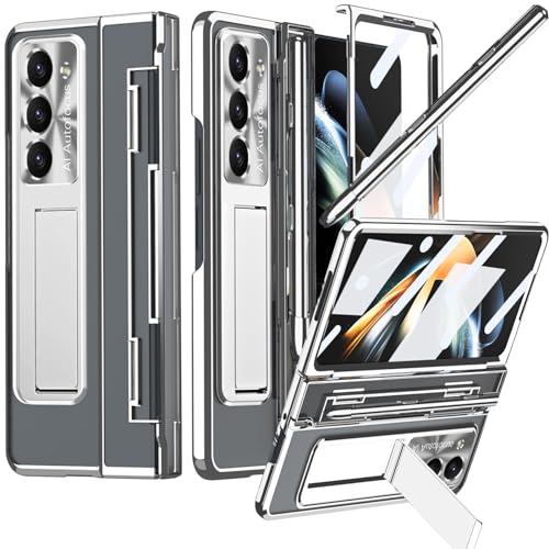 Coque Samsung Z Fold 3 5g antichoc à charnière plate avec porte-stylet et béquille