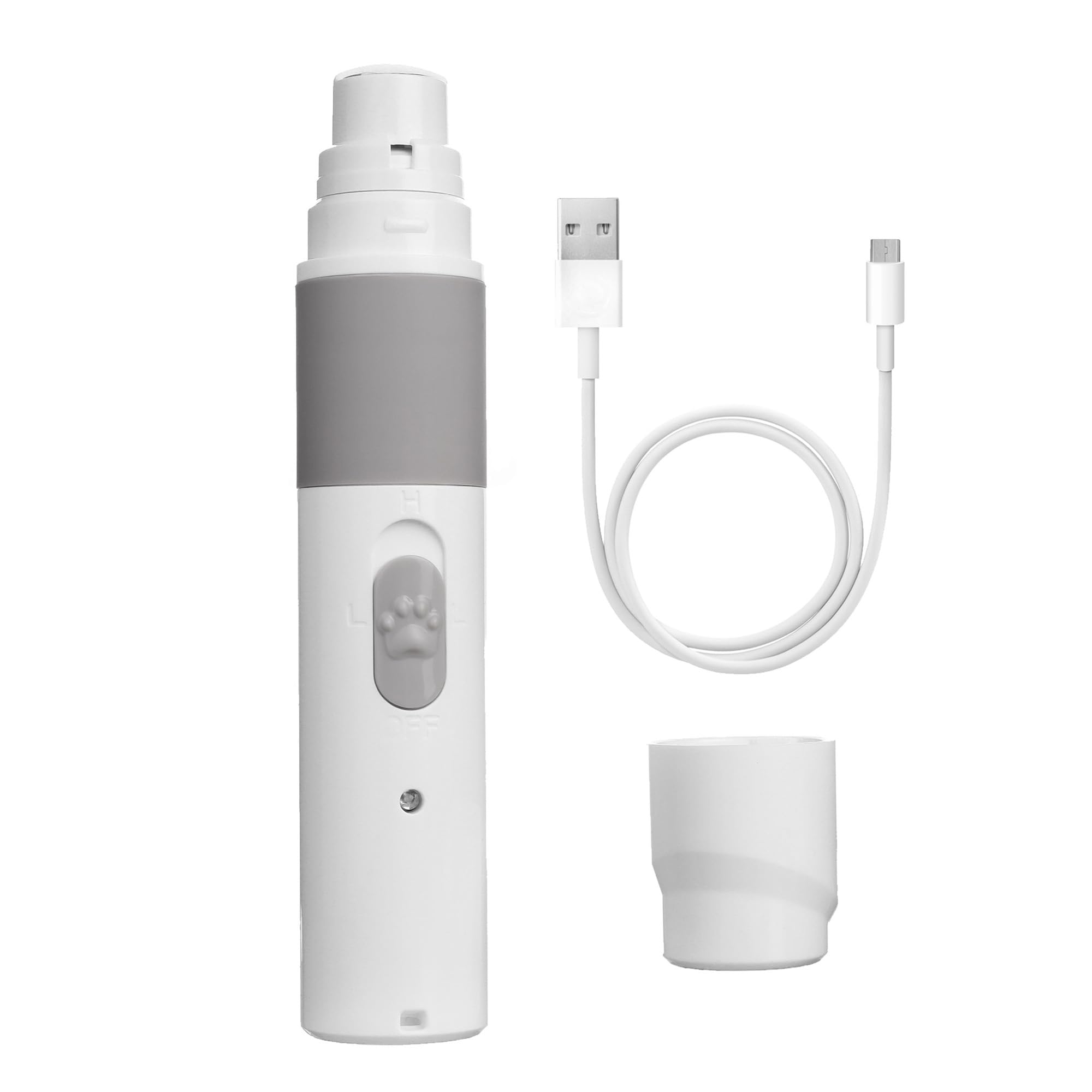 PET NAIL GRINDER - BEST Rechargeable Cordless DOG NAIL Trimmer for Dogs & Cats - Easy & Comfortable to Use - Quiet Motor, Two Speed Options with Light Indicator - Great for Small, Medium, Large Nails.