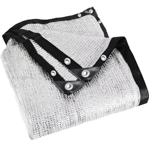 85% Aluminet Shade Cloth with Grommets, Reflective Shade Cover 6.5 X 6FT