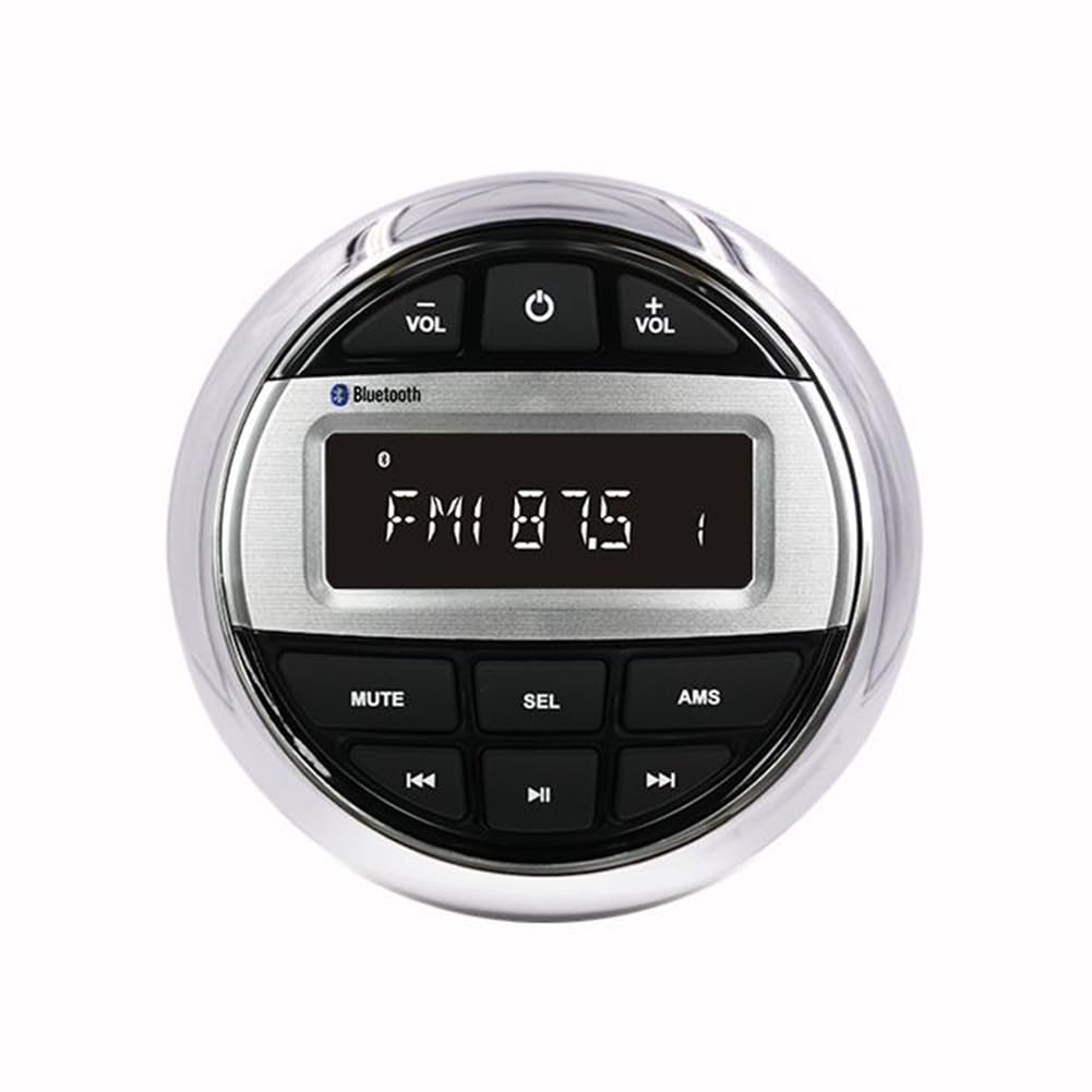 Breeshy Bluetooth Estéreo Marina Radio Impermeable FM AM Digital Media Reproductor de Audio para ATV UTV