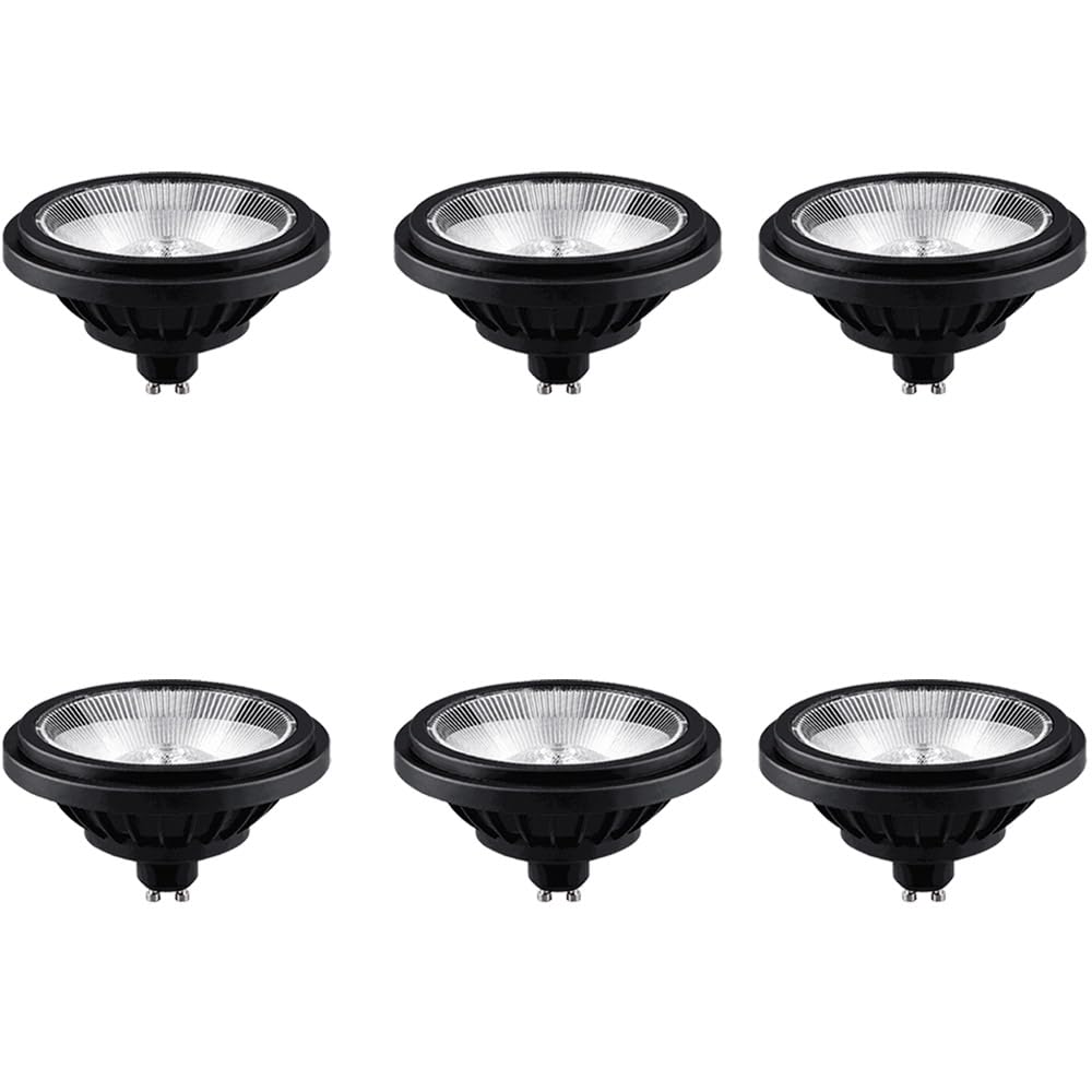 NCC-Licht 6x LED Reflektor AR111 Schwarz 14W GU10 1020lm Warmweiß 2700K