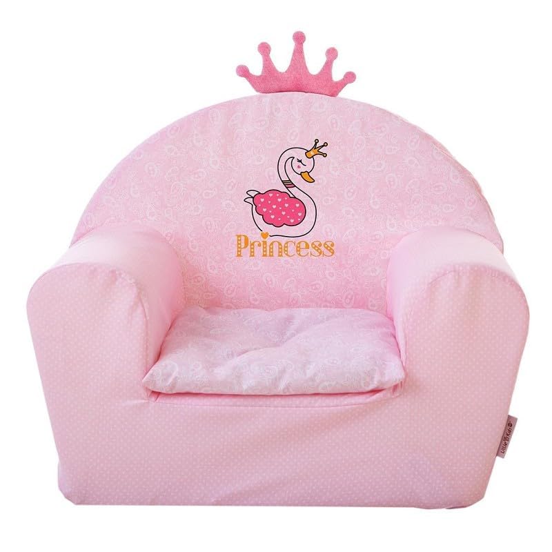 Creaciones Llopis Sillón Infantil para Niños y Niñas – Sofá Infantil Acolchado con Varios Diseños adorables – Fabricado en España (Princesa Corona)