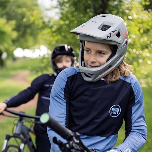 Foto von ABUS MTB-Helm YouDrop FF - Fullface-Helm für Kinder und Jugendliche - für den Einstieg in den Mountainbikesport - mit abnehmbarem Kinnschutz - Schwarz, Größe S