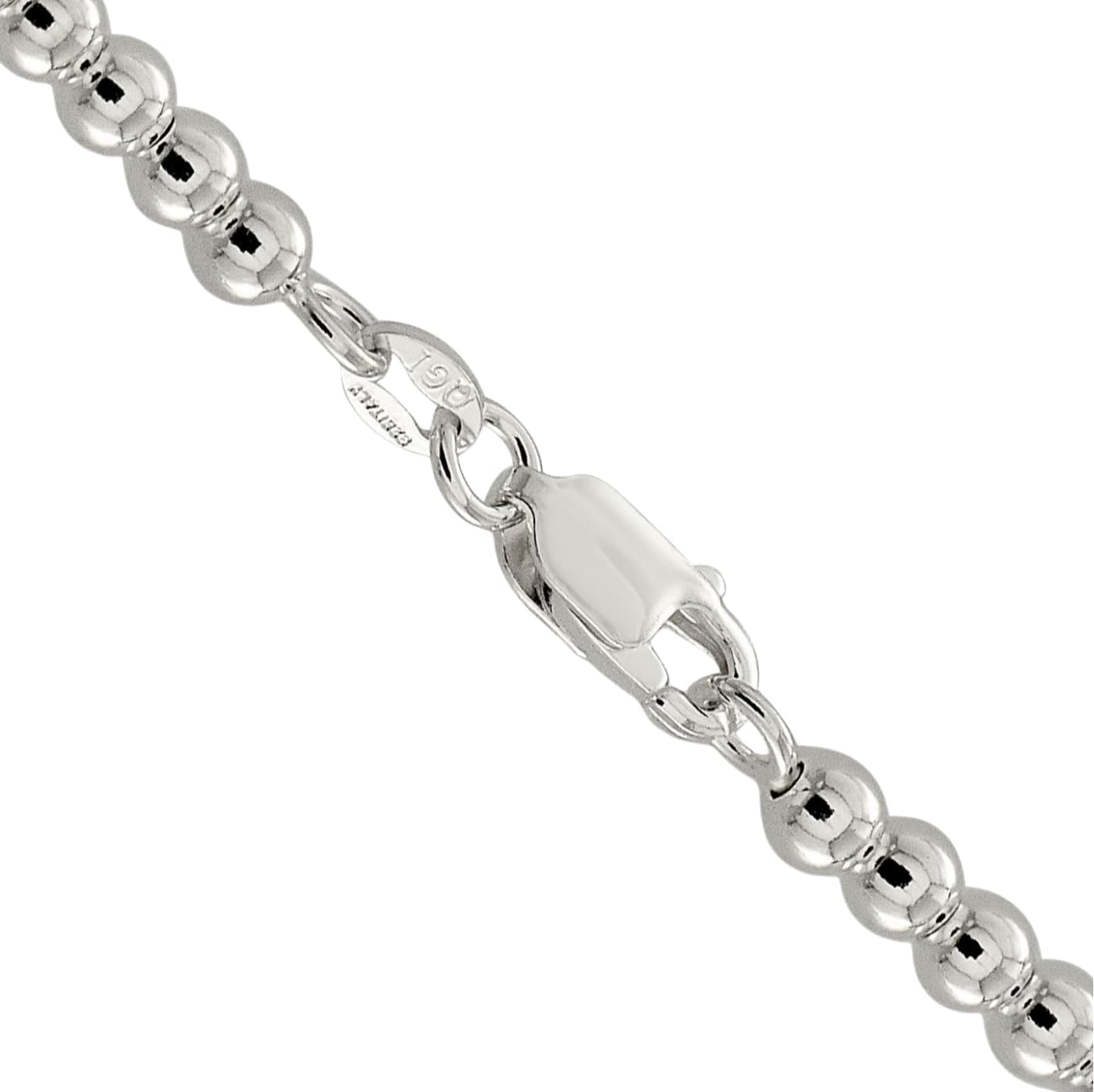 IceCarats 925 Sterling Silver 4mm Thick Beaded Box Bead Chain Necklace Polished, Matte