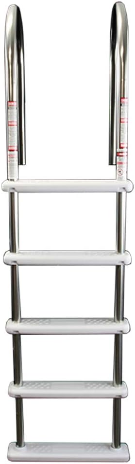 Aqua Select Stainless Steel in-Pool Ladder with Resin Steps | Stainless Steel Handrails | Fit Up to 54-in Deep Pools | 225 Lb Capacity