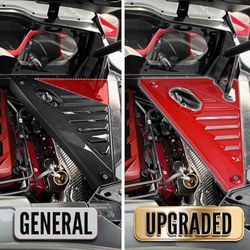 Image of 2PCS Upgrade Gloss Red Engine Bay Side Panel Covers Compatible with for Corvette C8 Stingray Z51 2020-2026 and for C8 Z06 2023+,ABS Plastic Mid Engine Compartment Dust Debris Shield Guards