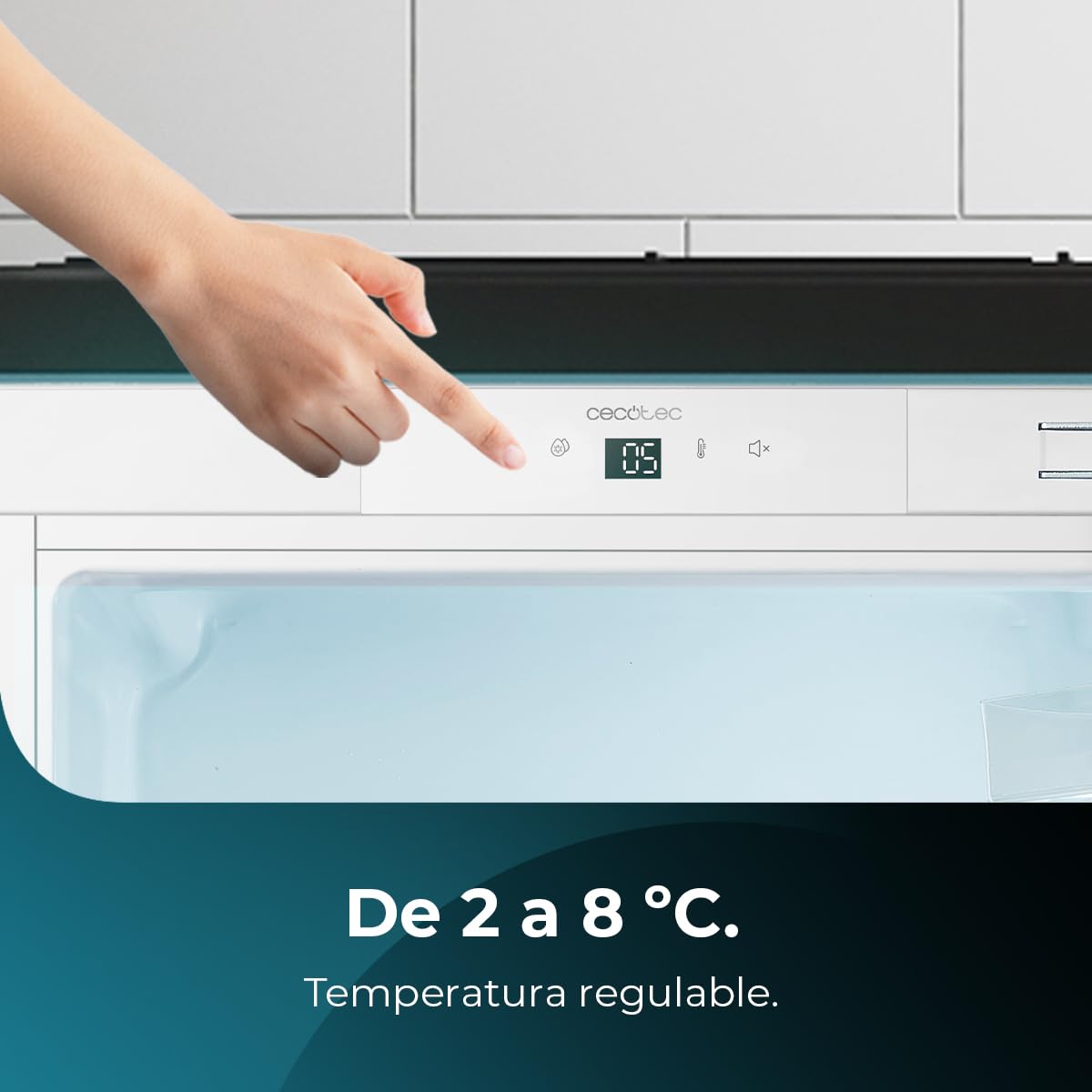 Cecotec Mini Nevera Integrable de 138 L Bolero CoolMarket TT BI 138 White E. Altura 81,8 cm y 59,5 cm de Ancho, Display Touch, Fast Cooling, Puerta Reversible, Temperatura Regulable, Blanco