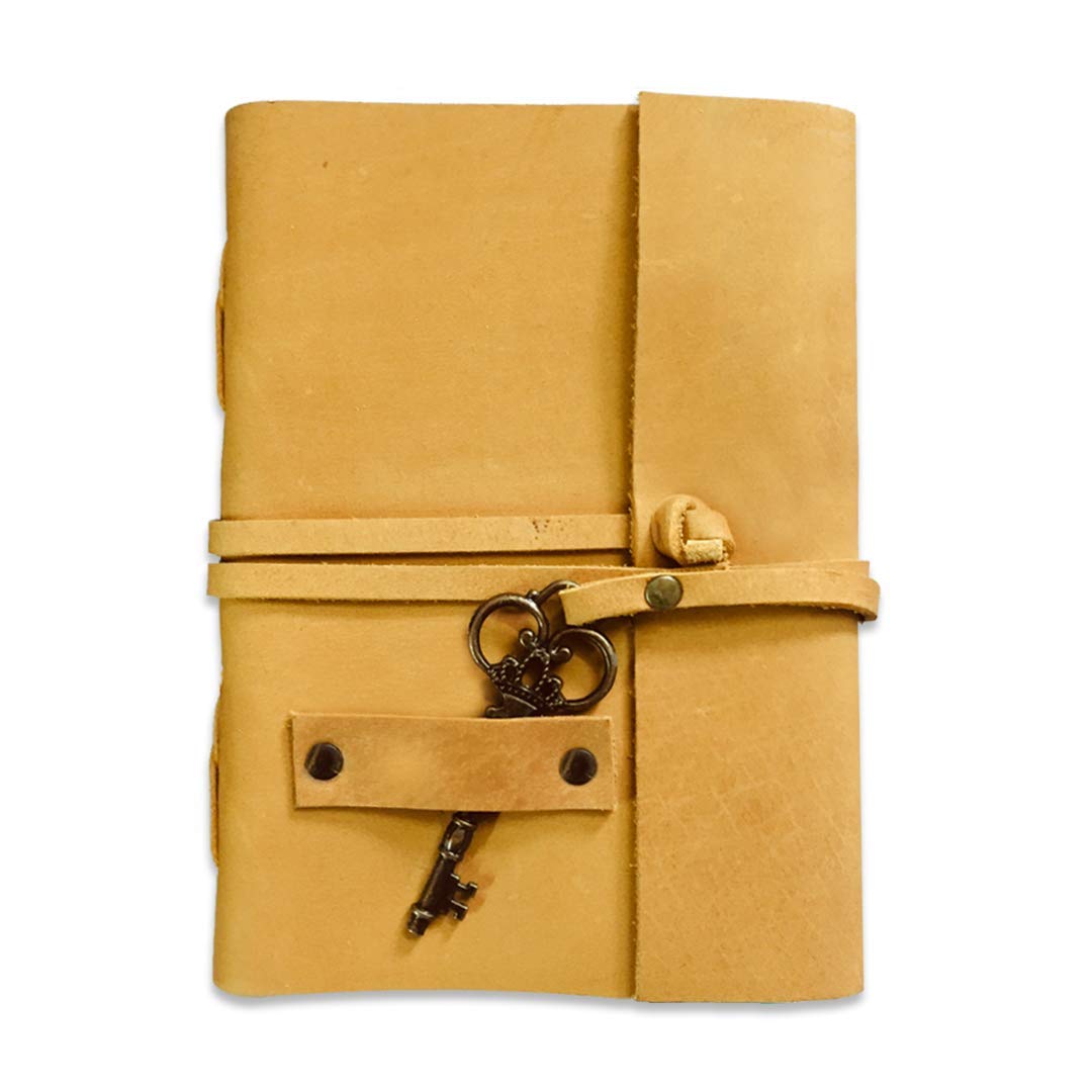 Di-Kraft Diario di scrittura realizzato a mano con copertina in pelle per foto, senza righe, diario personale con fogli per appunti, agenda giornaliera per coppie, regalo per coppie (marrone)