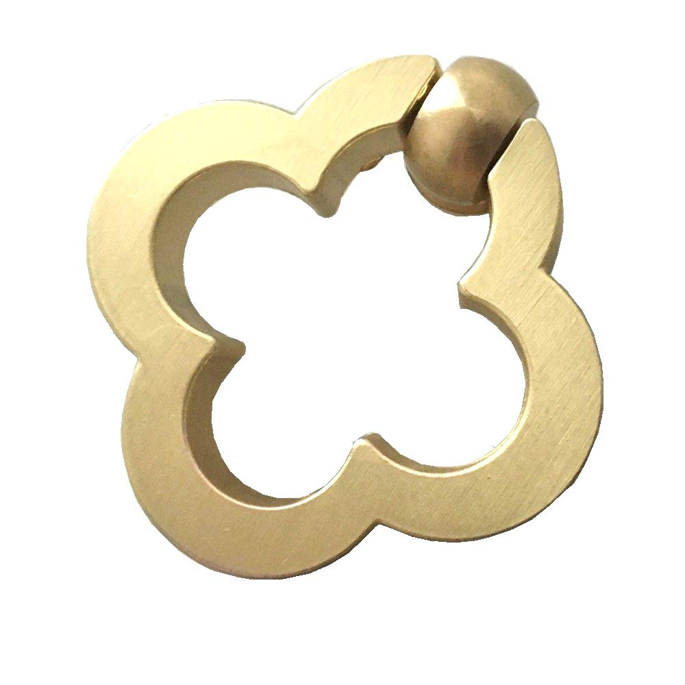 Boutons anneaux poignees de tiroir floral en laiton de cuisine