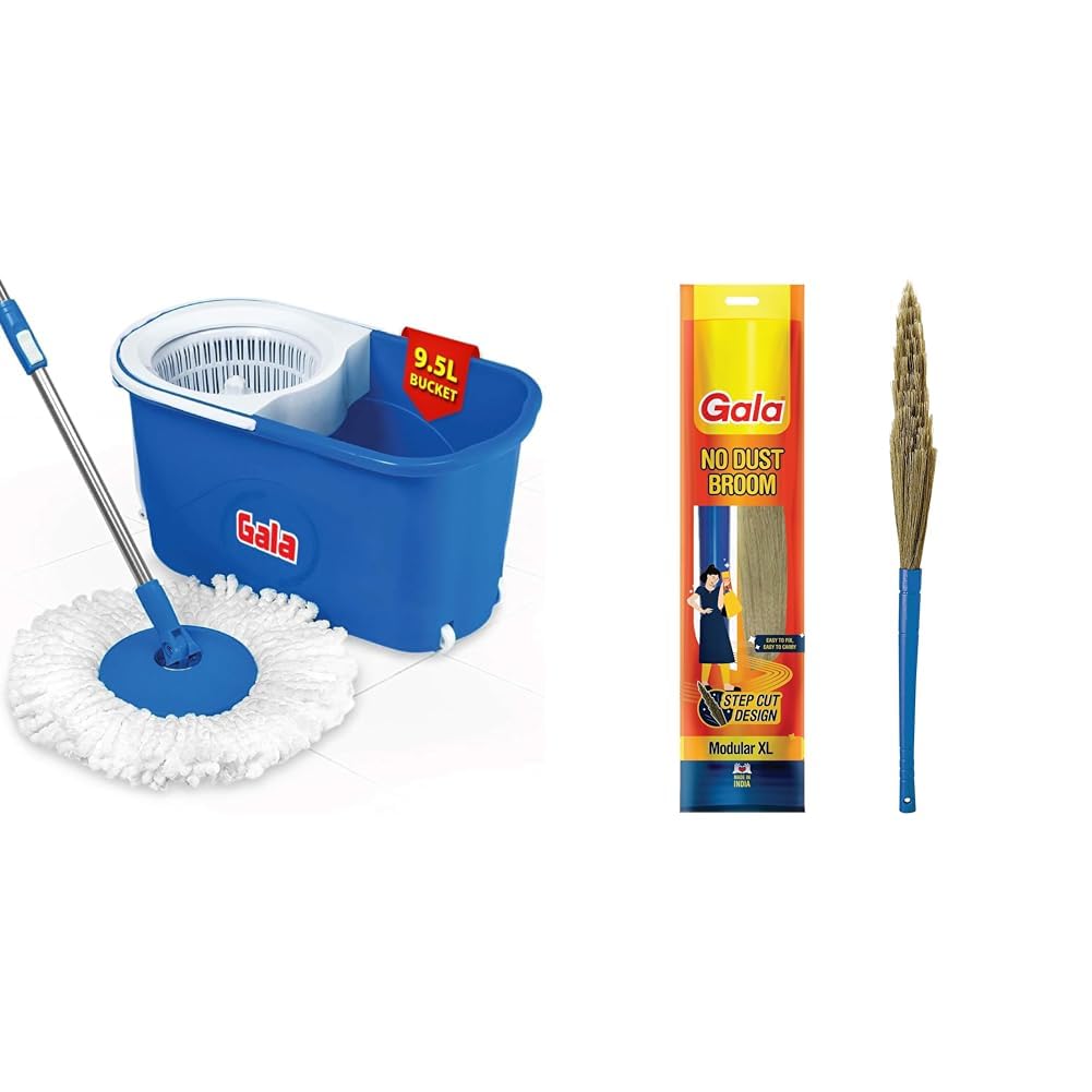 Gala Plastic Quick Spin Mop,Easy Wheels & Big Bucket with 2 Microfiber Refills, Floor Cleaning Mop W (B0BB62PK86) Amazon Price History, Amazon Price Tracker
