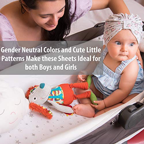 Baby Bassinet Sheets For Boy And Girl (3 Pack) - 100% Natural & Breathable Cotton Sheet Set - Universal Fitted For Oval, Hourglass & Rectangle Bassinet Mattress - Size 32 X 17 X 2 Inches (Grey) #TOP4