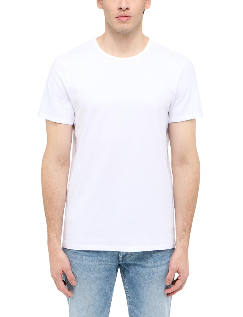 MUSTANG Herren T-Shirt Allen 2er Pack - Regular Fit S- 3XL Weiss Schwarz Stretch