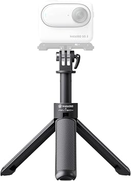 Insta360 Mini 2-in-1 Tripod, Lightweight Selfie Stick and Tripod, Compatible with Insta360 Ace/GO/Link/X Series, Black