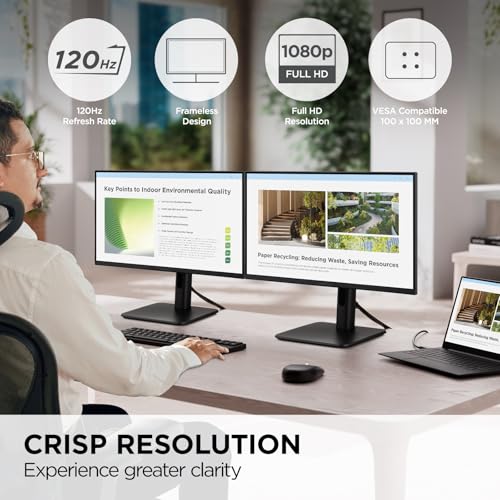 Image of ViewSonic VG2242 22 Inch 1080p Monitor, VA Display with 120Hz for Smooth Home and Office Productivity, Advanced Ergonomics, HDMI, DisplayPort, VGA, and USB Inputs