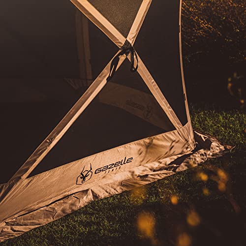 Gazelle Tents™ G5 5-Sided Portable Gazebo with TriTech Mesh, Pop-Up Hub Screen Tent, Waterproof, UV Resistant, 4-Person & Table, Desert Sand, 85" x 115" x 106", GK913, Includes 3 Pack of Wind Panels - Image 7