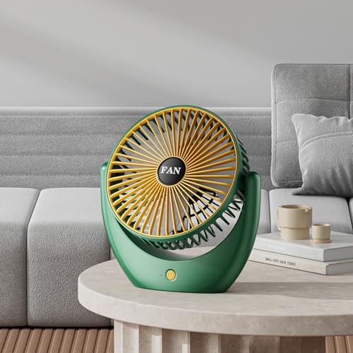 Image of 4000mAh High Speed ๐๐๐๐ก๐๐ซ๐ ๐๐๐๐ฅ๐ Table Fan for Home, ๐๐ฌ๐๐ข๐ฅ๐ฅ๐๐ญ๐ข๐ง๐ ๐๐๐ง with ๐๐๐ ๐๐ข๐ ๐ก๐ญ | ๐๐๐ ๐๐๐ซ๐ฌ๐จ๐ง๐๐ฅ Fan, ๐ ๐๐ฉ๐๐๐ (F0 - Dark Green)