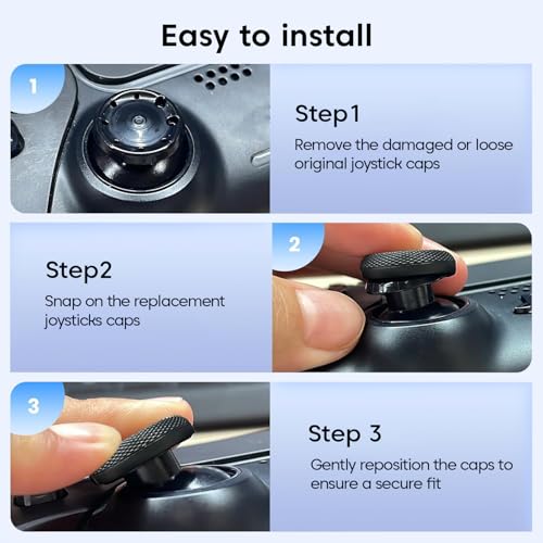 Image of Sounce Thumb Grip Caps for PS5 & PS4 Controllers (6 Pack), Anti-Slip Silicone Joystick Cover Caps for Analog Sticks, Enhanced Grip & Control (Black)