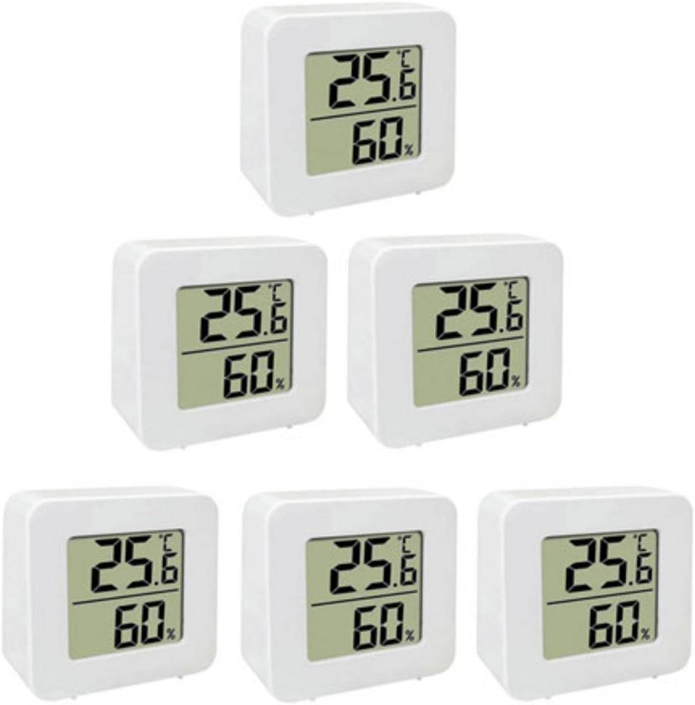 2 in 1 Hygrometer Thermometer, 6Pack Digital Room Thermometer with