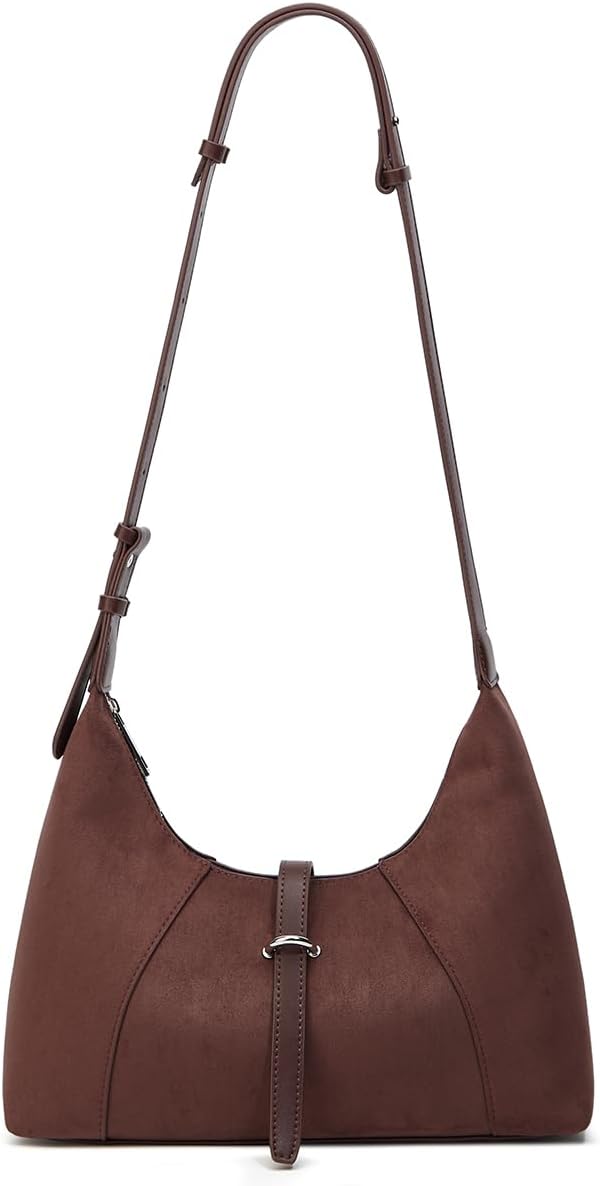 Womens Vintage Faux Suede Shoulder Bag Trendy Dumpling Crossbody Handbag Small Leather Tote Purse Commuter Satchels - Image 4