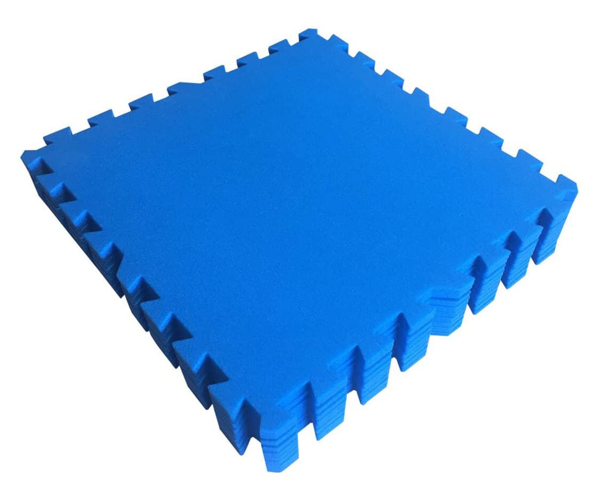 Protector de Suelo para Piscina, 9 pìezas de 500x500x10mm. Azul (Grosor 10 MM.)