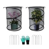 Pop Up Garden Rows Accelerator Plants Cover- Protect Vegetables,Seedlings and from Birds Insects for Raised Garden Beds and Vegetable Rows (2, Black)