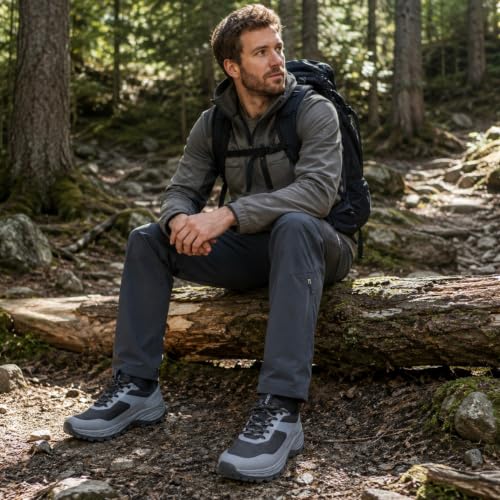 Image of Men's Breathable Outdoor Hiking Shoes, Comfortable Trekking Trail Sneakers for Walking & Adventures for Walking & Adventures