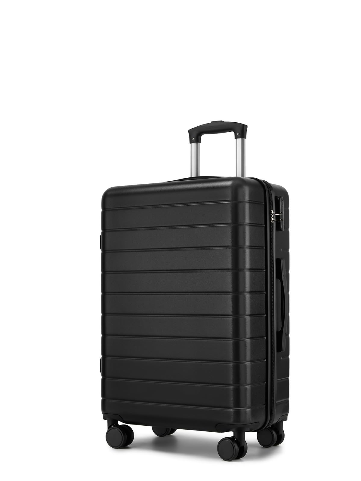 Shavont Hartschalenkoffer Mittelgroß Leichte 23 kg Aufgabegepäck Schwarz | Robuste ABS Reisekoffer mit Leise Doppelrollen, 60L Ideal Für 3-5 Tage, Trolley Perfekt für Urlaubsreise und Geschäftsreisen