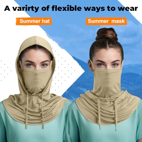 Image of Funtery Summer Cooling Balaclava Mask, UV Protection Hood Mask Breathable Cycling Face Cover Full Head Scarf for Men Women