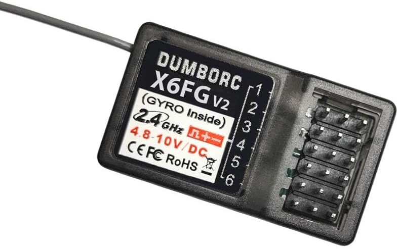 ATA HOBBY DUMBORC X6FG(Built in Gyro) 6 Channels 2.4GHz RC Receiver for DUMBORC X6/X4/X6PM-350 Transmitter RC Car Boat Tank Drifting Car