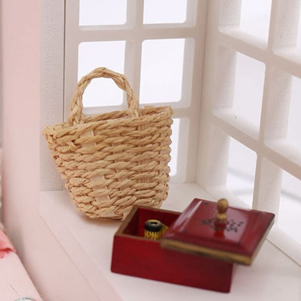 Mini Paniers Tissés Avec Poignées - Échelle 1/12 - Pour Maison De Poupée & Décoration Miniature - Environ 4.2x4.5 Cm - 13