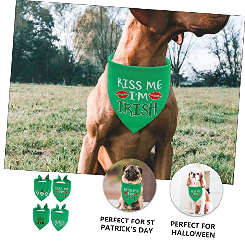 BESPORTBLE 4 pañuelos triángulo para perros verde miniatura 5