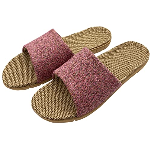 Hwayslon Fashion Unisex Linen Summer Skidproof Indoor Slippers4
