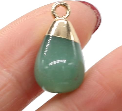 Miniatura 7 de LHJ 10 colgantes de piedra natural con forma de gota de agua mezclada de ágata de cristal para hacer joyas, collares, aretes, Ágata