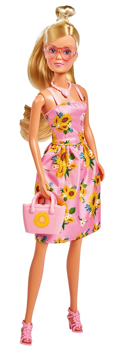 105733476 - Steffi Love Sunflower, Doll in a Fashionable Dress with Sunflowers, Sunglasses, Chain and Handbag, Only One Item Delivered