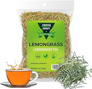Green Royalty - Lemongrass 4oz. (Té de Limón) – Whole Dried Lemongrass Leaves – Natural Herbal Tea – Non-GMO – Caffeine-Free – Product of Mexico