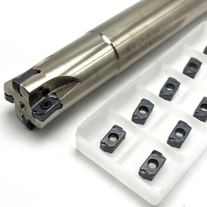 Tool Part for EXN03R HSS CNC Milling Cutter Bar EXN03R Plane Milling Machine Ultra-high Feed Lathe Tool 0303ZER Alloy Double-Sided Insert - (Cutting Edge Diameter: EXN03R C32-35-200-5T)